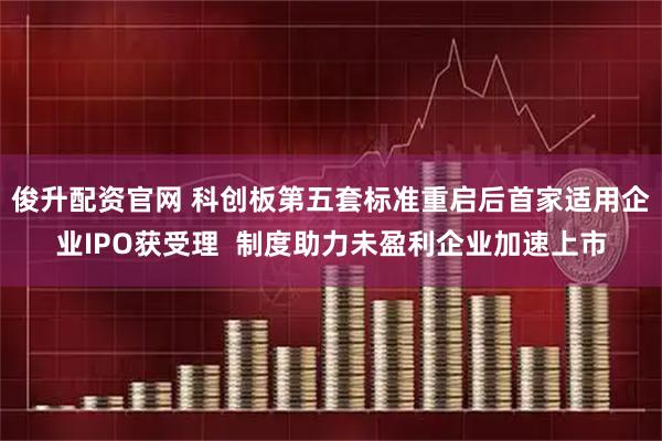 俊升配资官网 科创板第五套标准重启后首家适用企业IPO获受理  制度助力未盈利企业加速上市